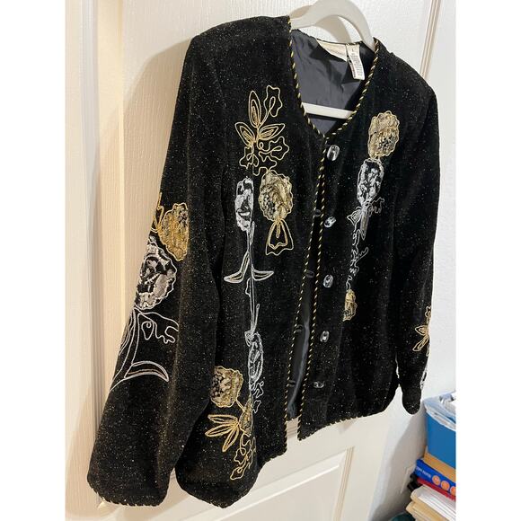 Drapers And Damons Women’s Vintage Glimmer Glitter Evening Jacket Size L Vintage - Picture 9 of 16